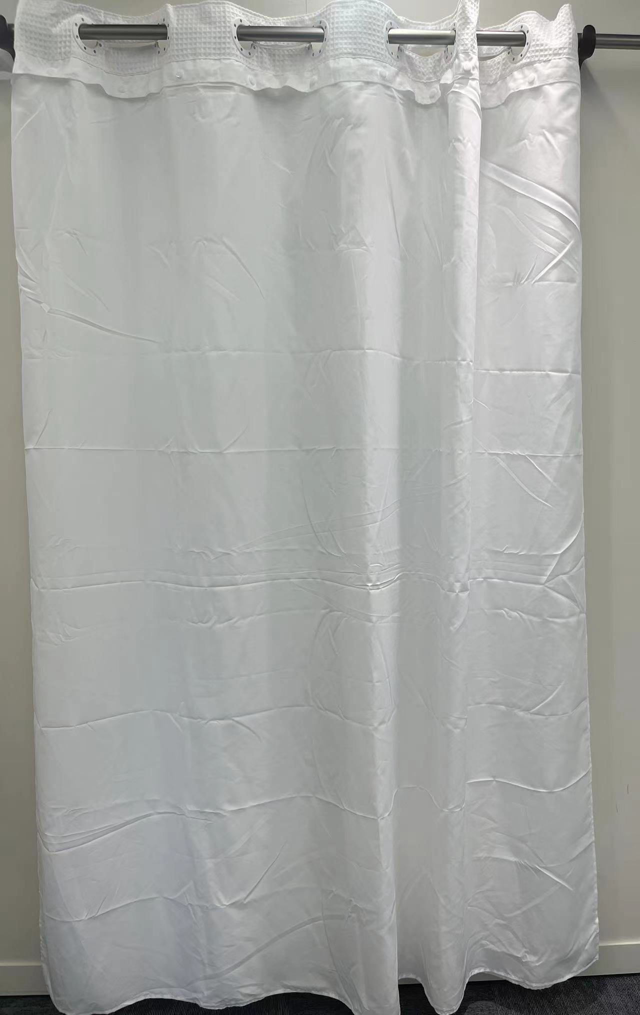 No Hook Waffle Weave Shower Curtain with Snap in Liner - Elegant Textured Design, Water-Resistant, Machine Washable, Perfect for Bathroom Decor ,71"W X 86"L