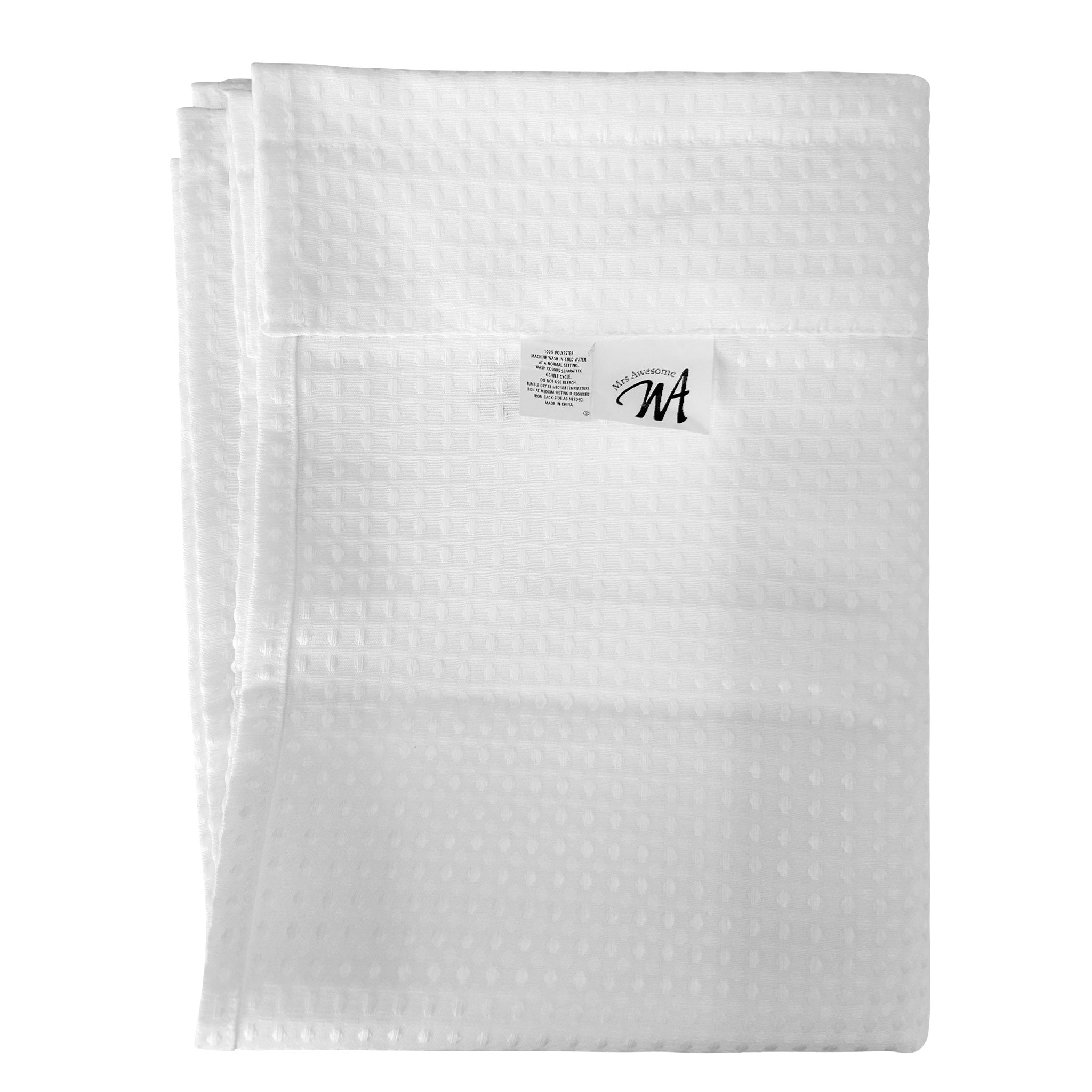 Waffle Weave Textured Fabric Rod Pocket Window Tier Pair