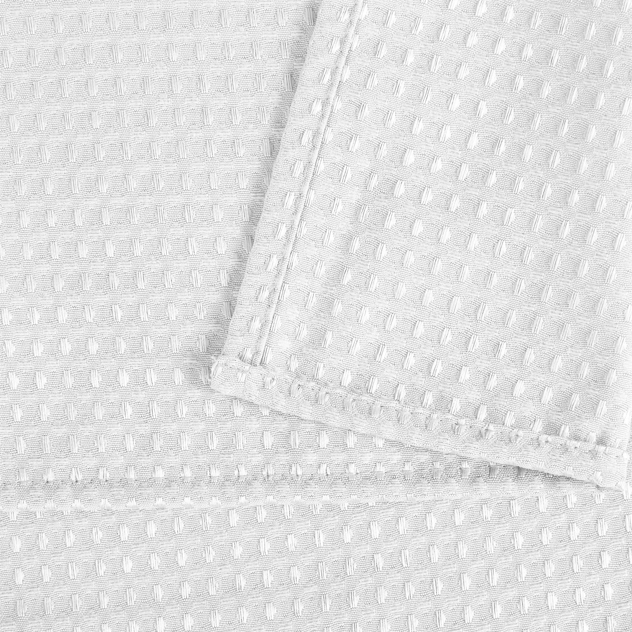 Waffle Weave Textured Fabric Rod Pocket Window Tier Pair