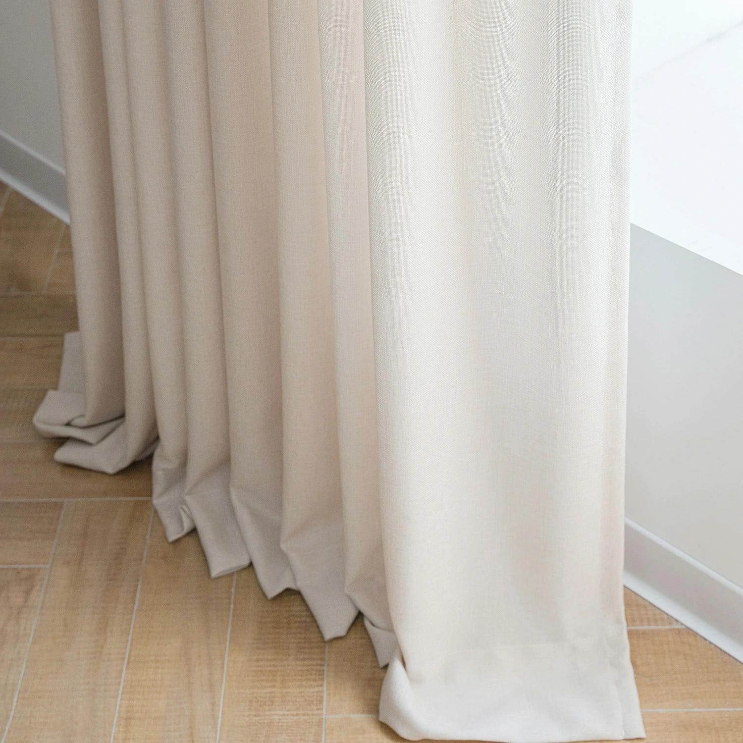 Dandelion Polyester Pinch Pleat Drapery Custom Curtains Blackout Curtains Beige White