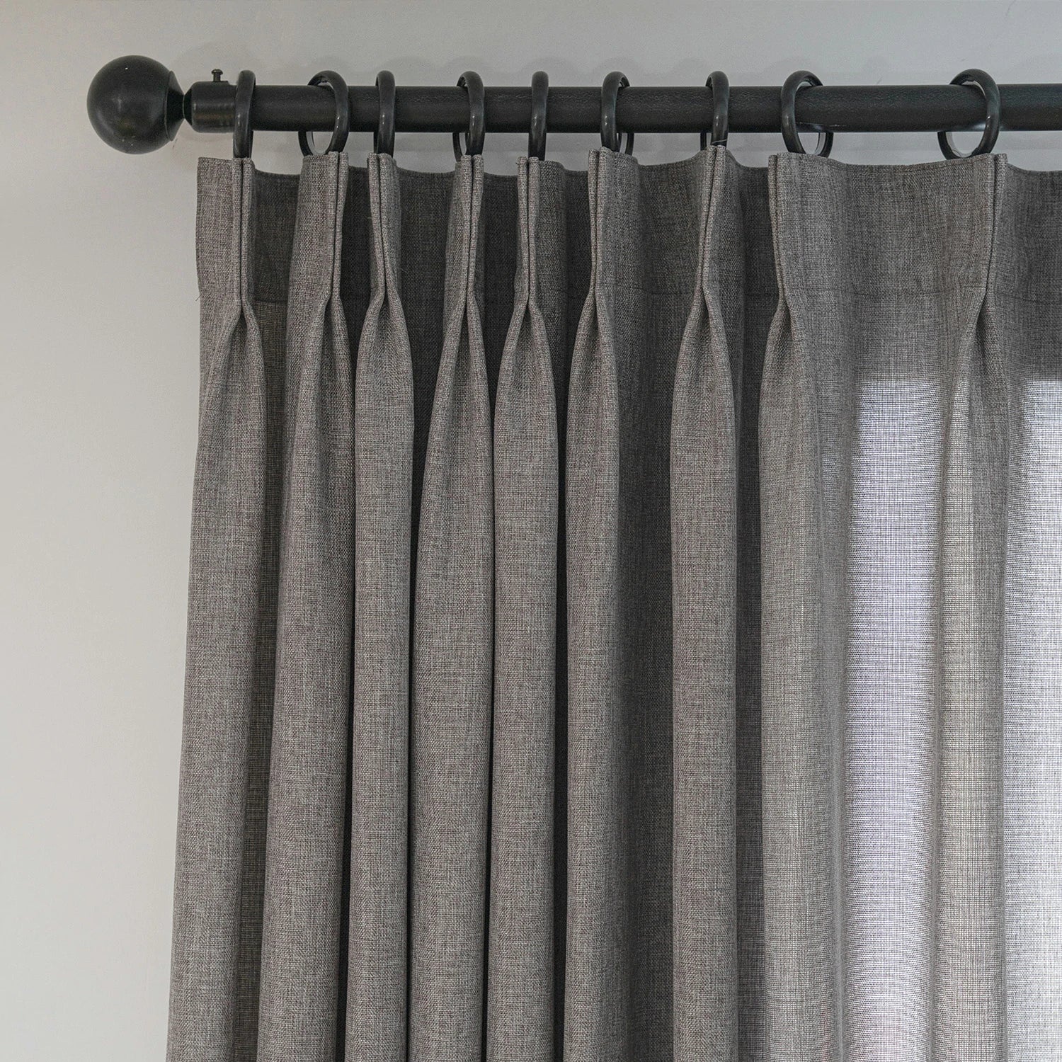 Dandelion Polyester Pinch Pleat Drapery Custom Curtains Blackout Curtains Dark Gray