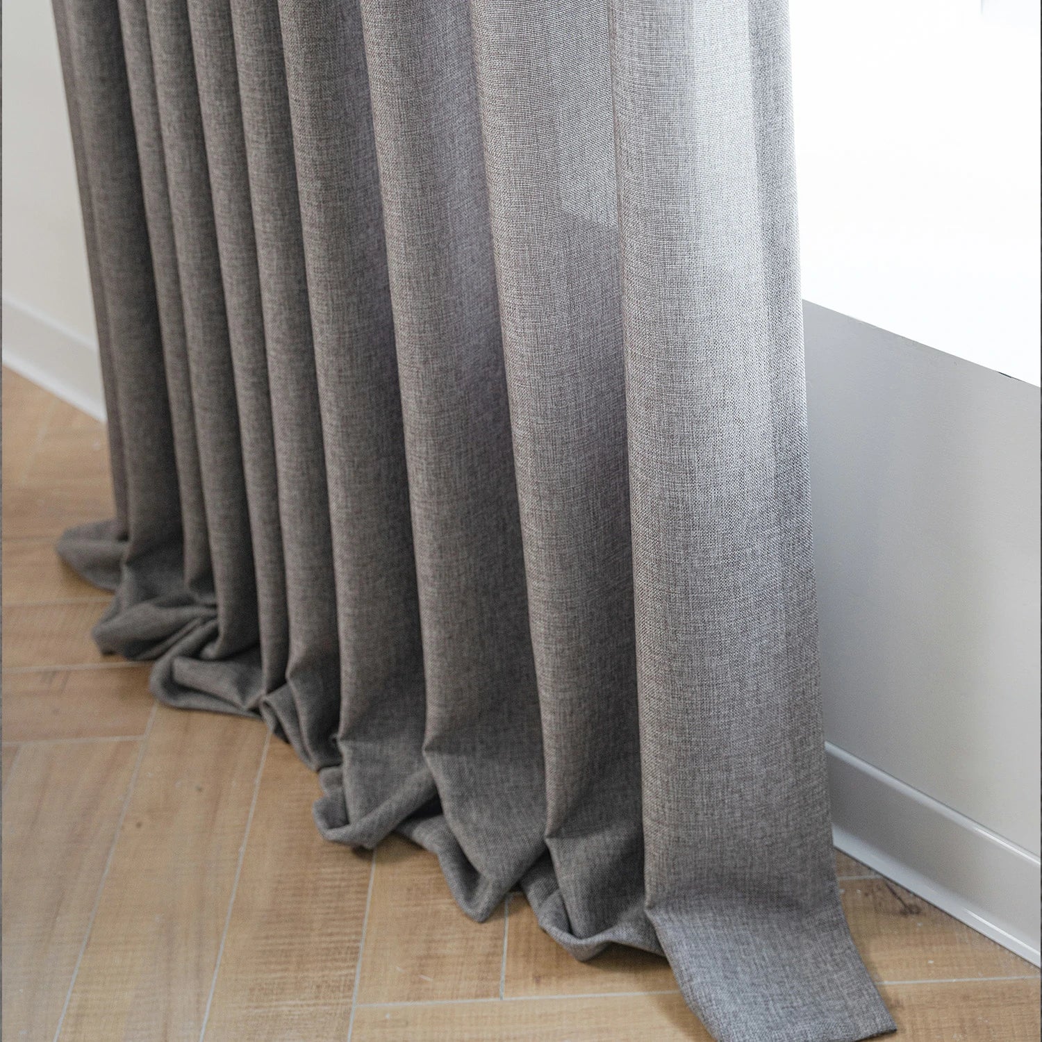 Dandelion Polyester Pinch Pleat Drapery Custom Curtains Blackout Curtains Dark Gray