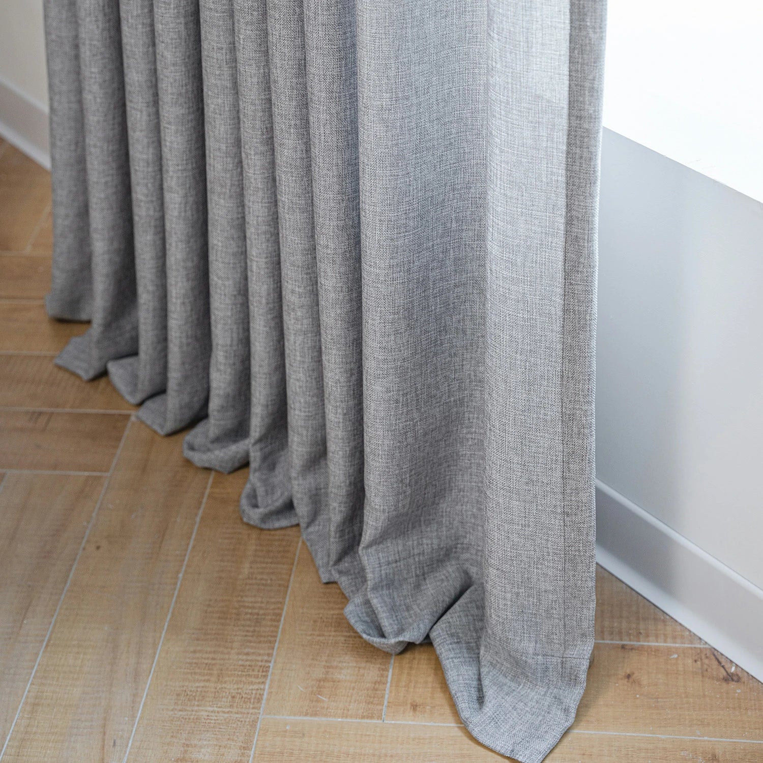 Dandelion Polyester Pinch Pleat Drapery Custom Curtains Blackout Curtains Light Gray