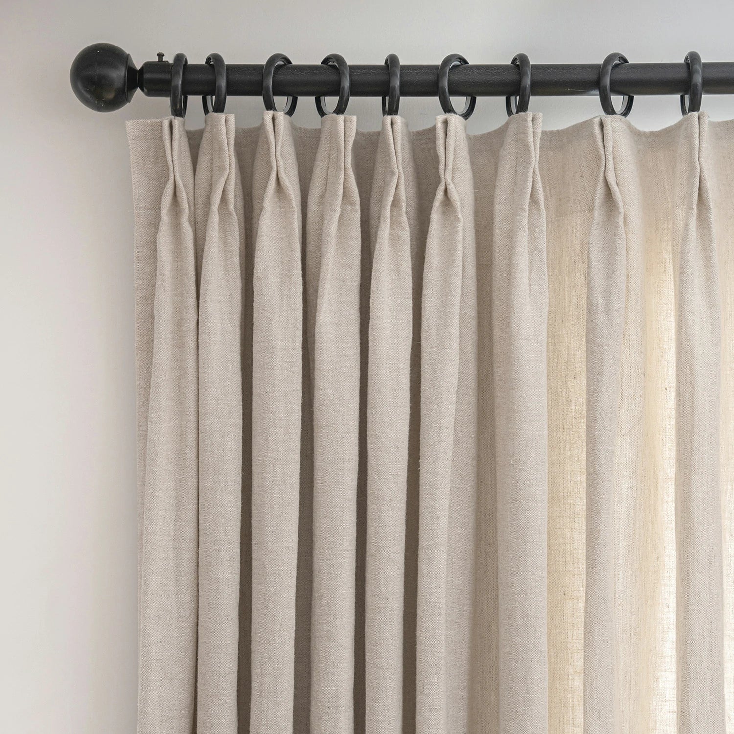 Iris Polyester Pinch Pleat Drapery Custom Curtains Blackout Curtains Flaxen