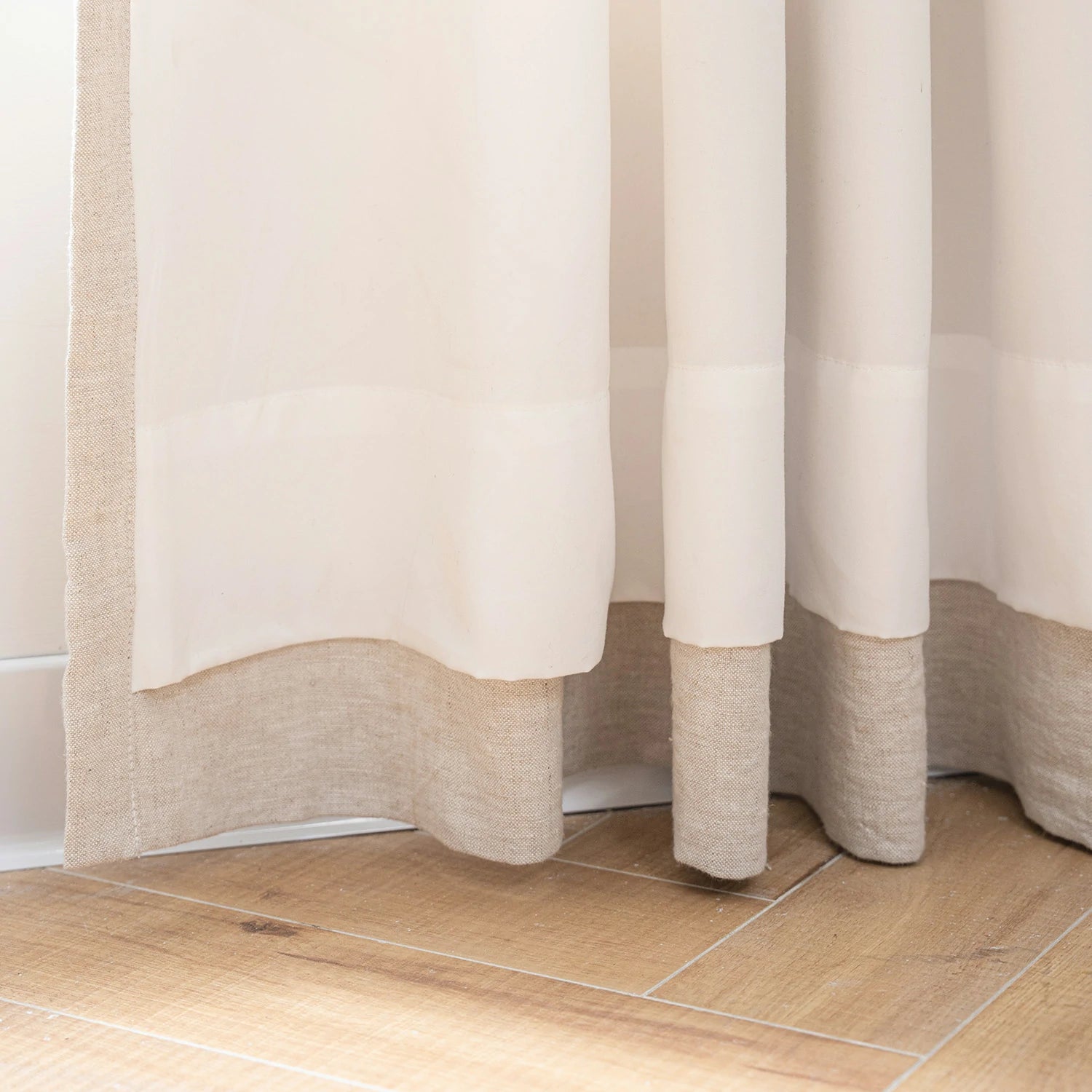 Iris Polyester Pinch Pleat Drapery Custom Curtains Blackout Curtains Flaxen