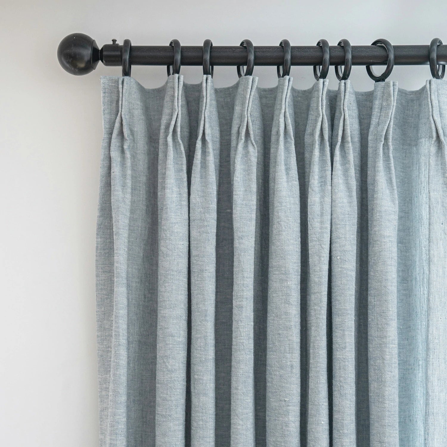 Iris Polyester Pinch Pleat Drapery Custom Curtains Blackout Curtains Lake Blue