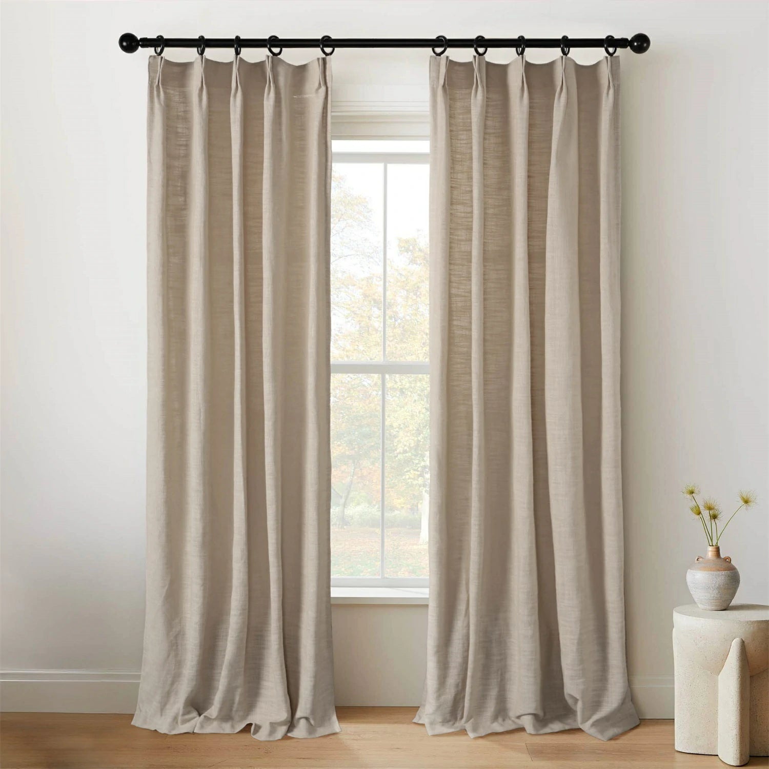 Linen Slub Texture Linen & Polyester Blend Drapery