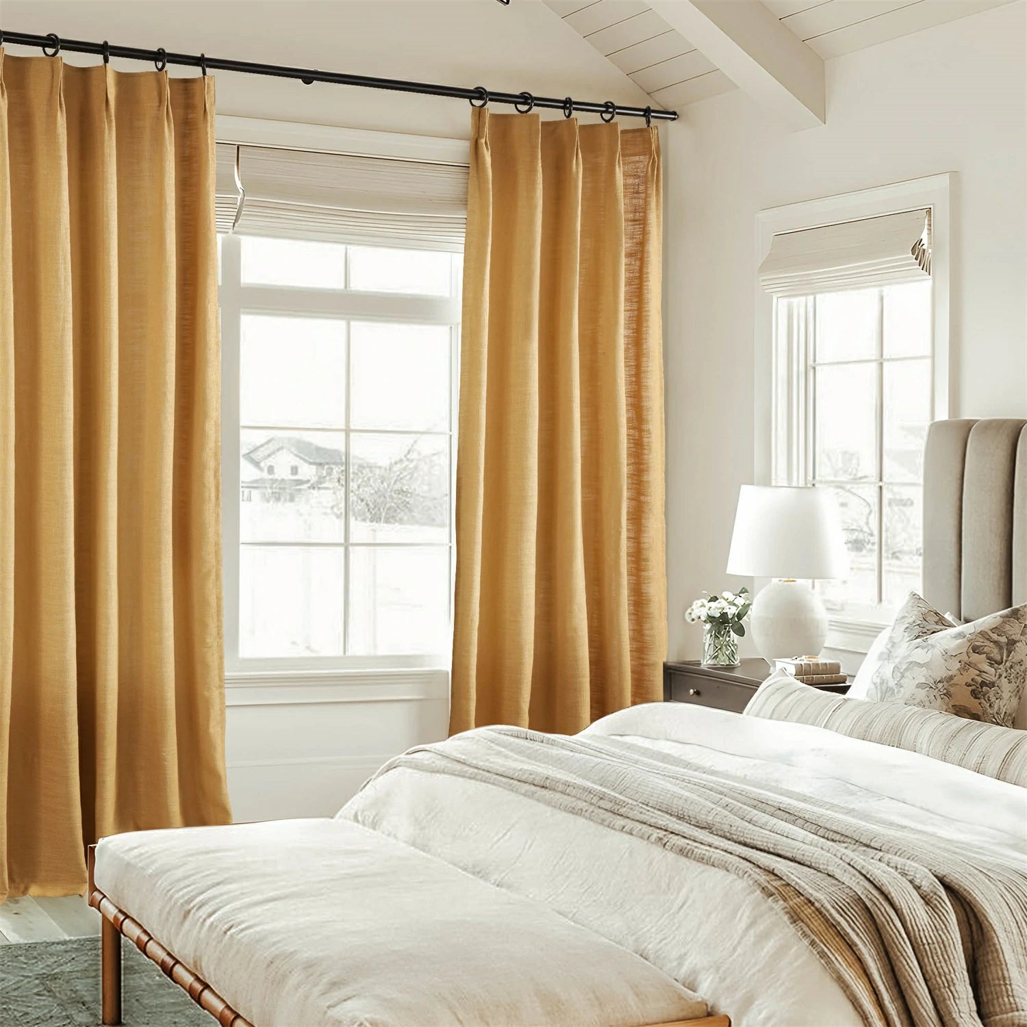 Linen Slub Texture Linen & Polyester Blend Drapery