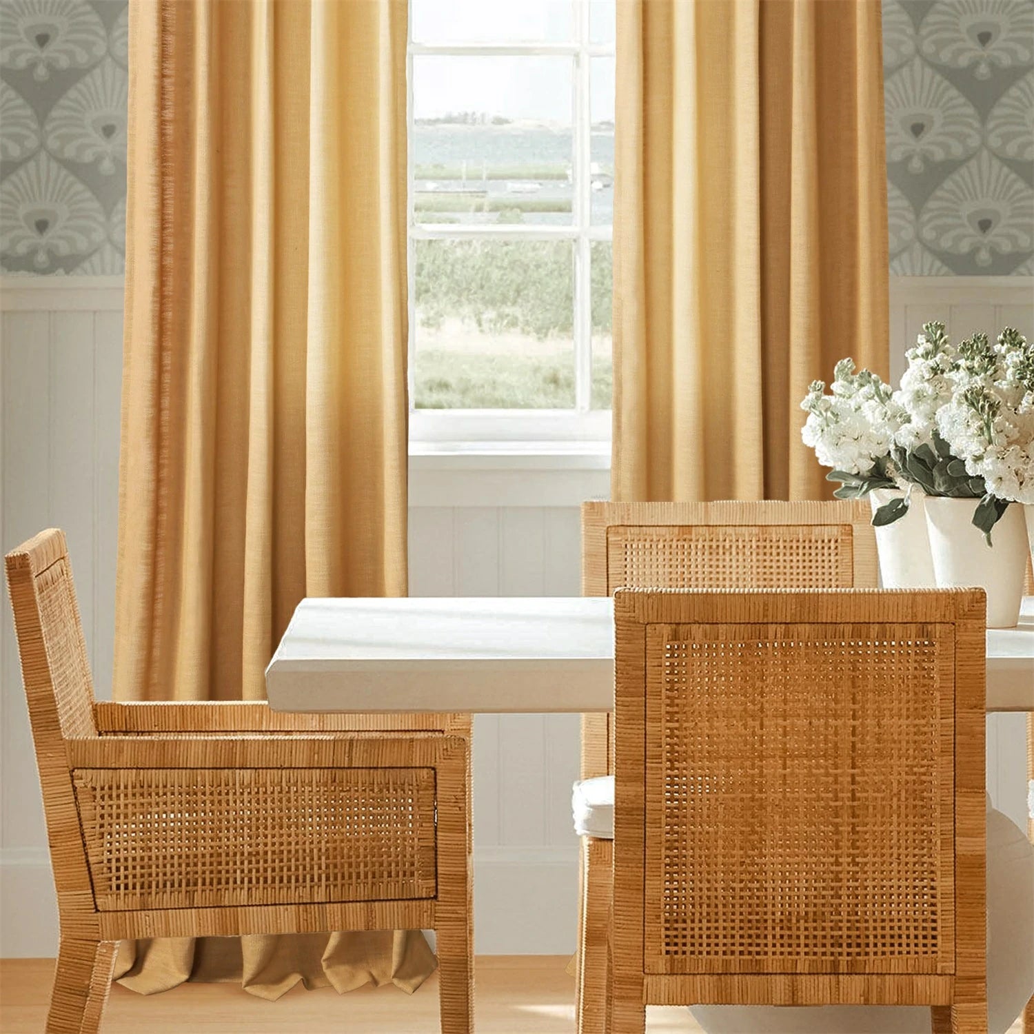 Linen Slub Texture Linen & Polyester Blend Drapery