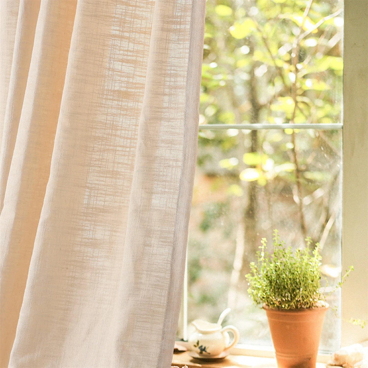 Linen Slub Texture Linen & Polyester Blend Drapery