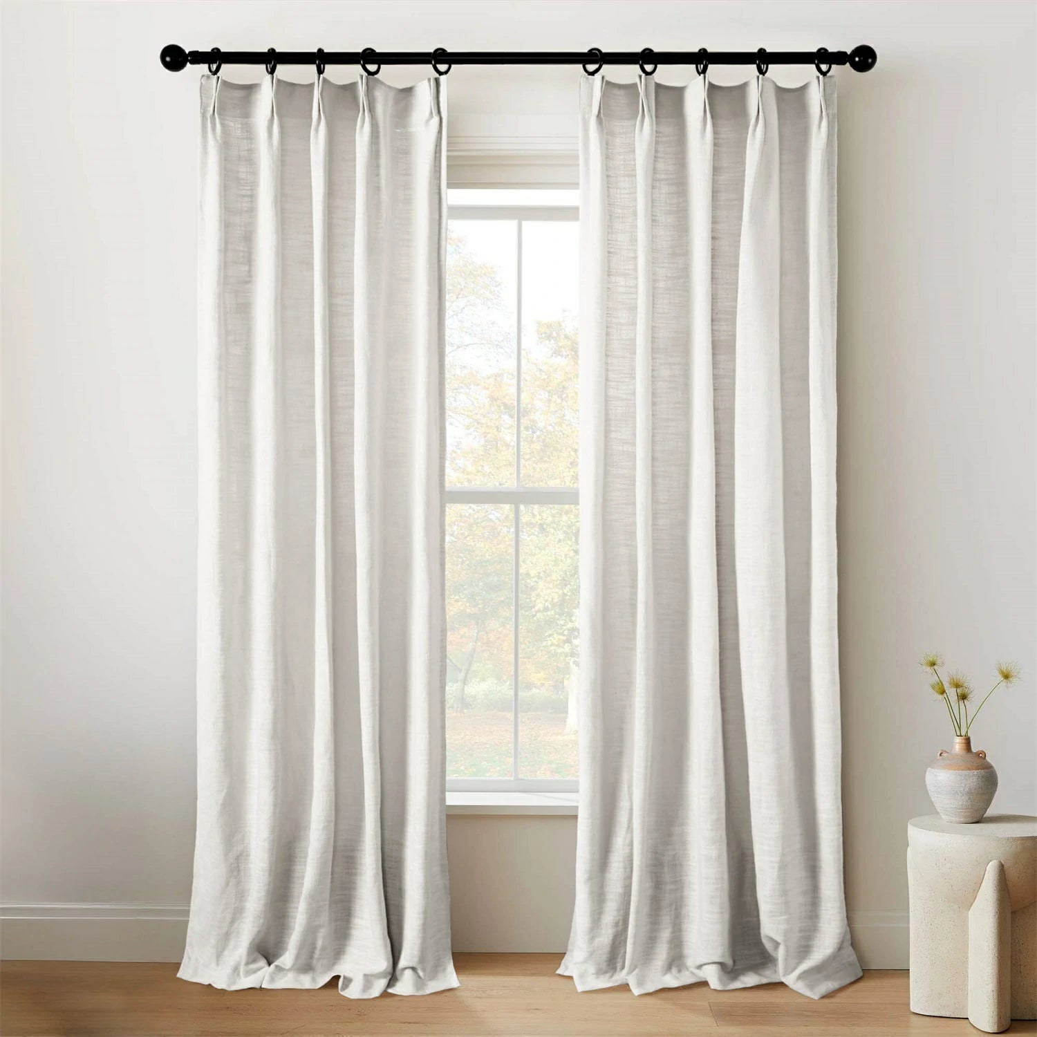 Linen Slub Texture Linen & Polyester Blend Drapery