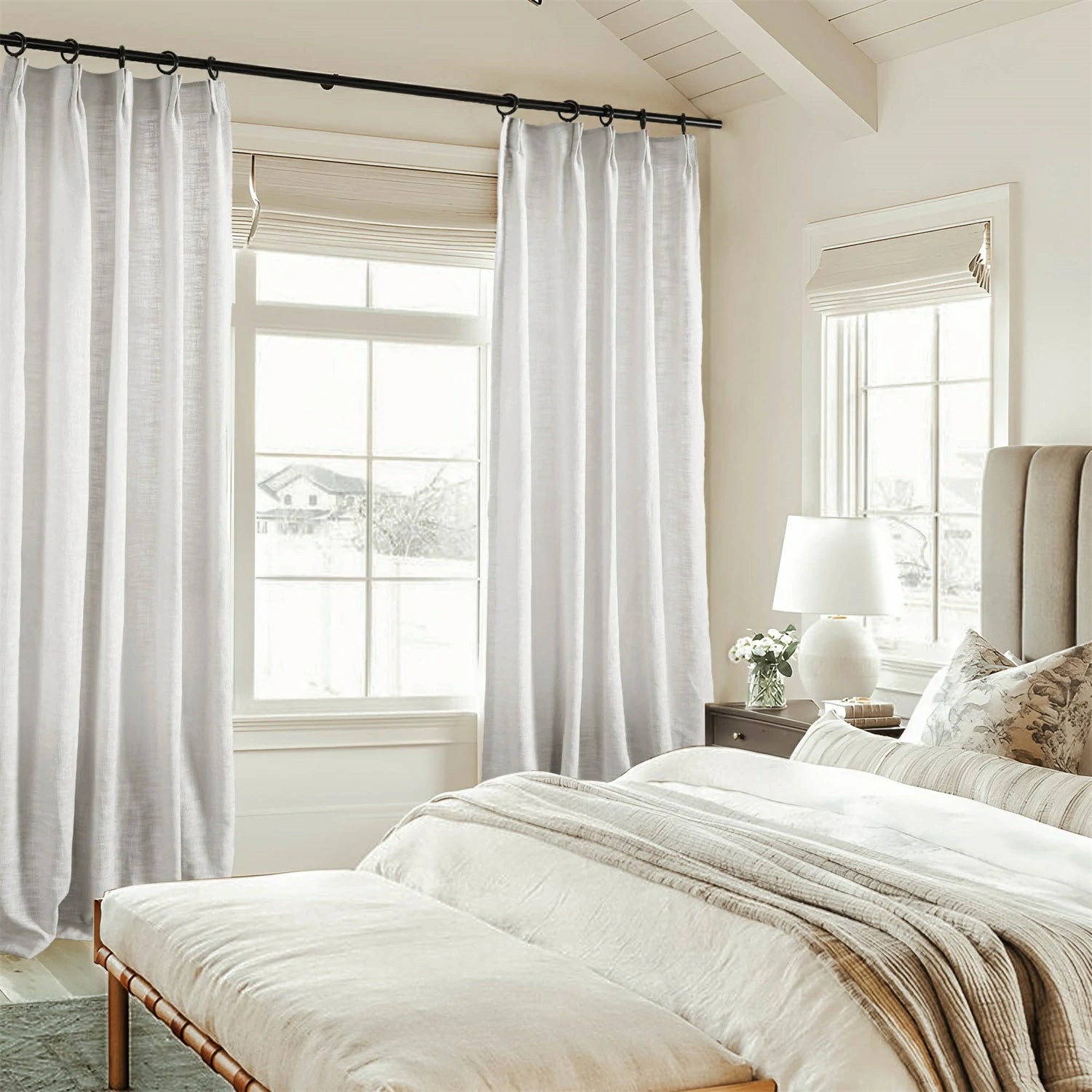Linen Slub Texture Linen & Polyester Blend Drapery