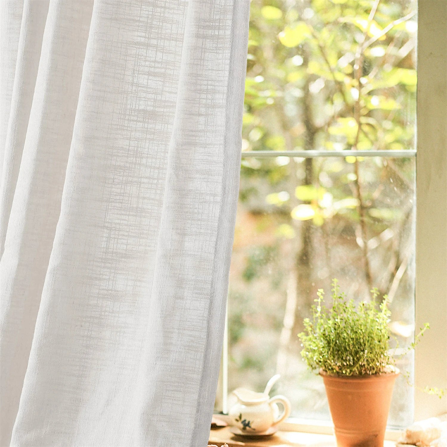 Linen Slub Texture Linen & Polyester Blend Drapery