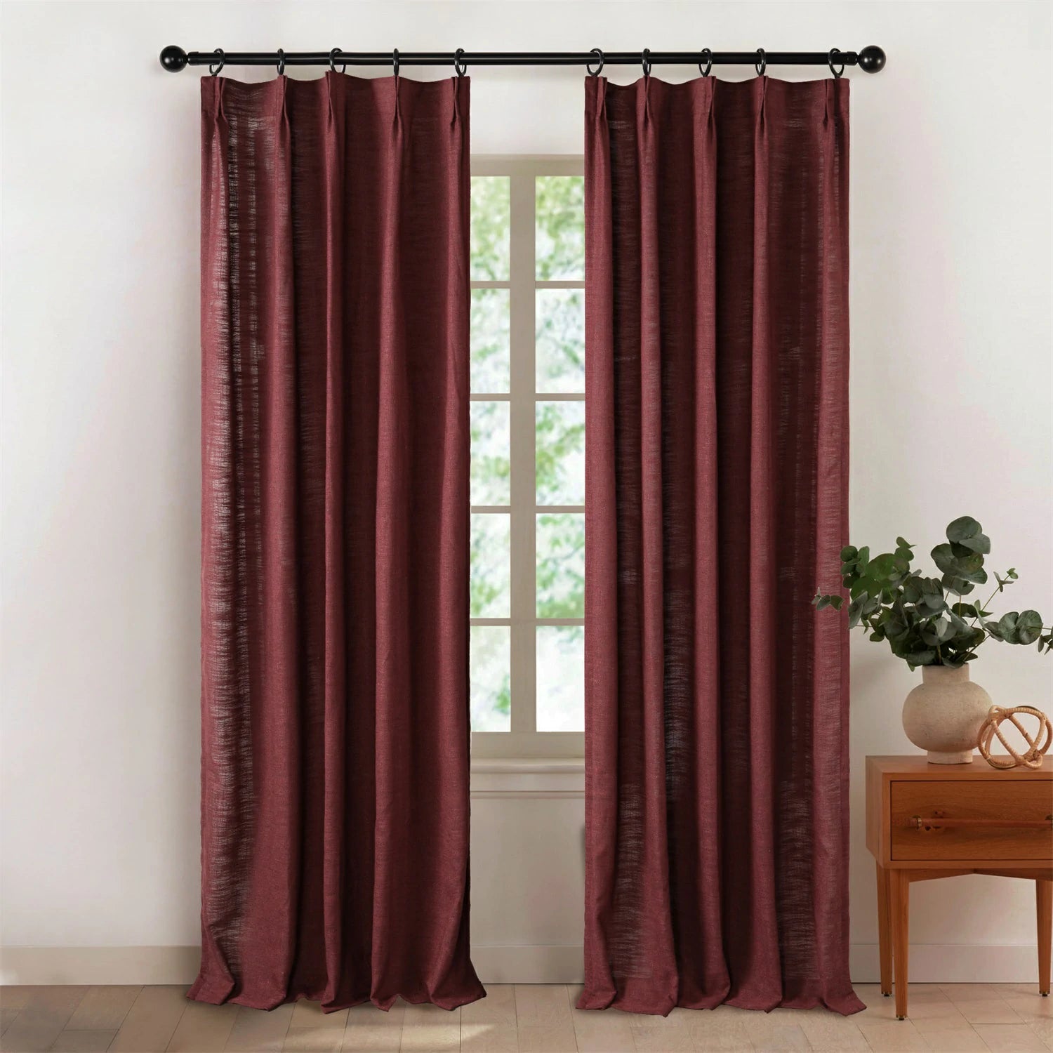 Linen Slub Texture Linen & Polyester Blend Drapery