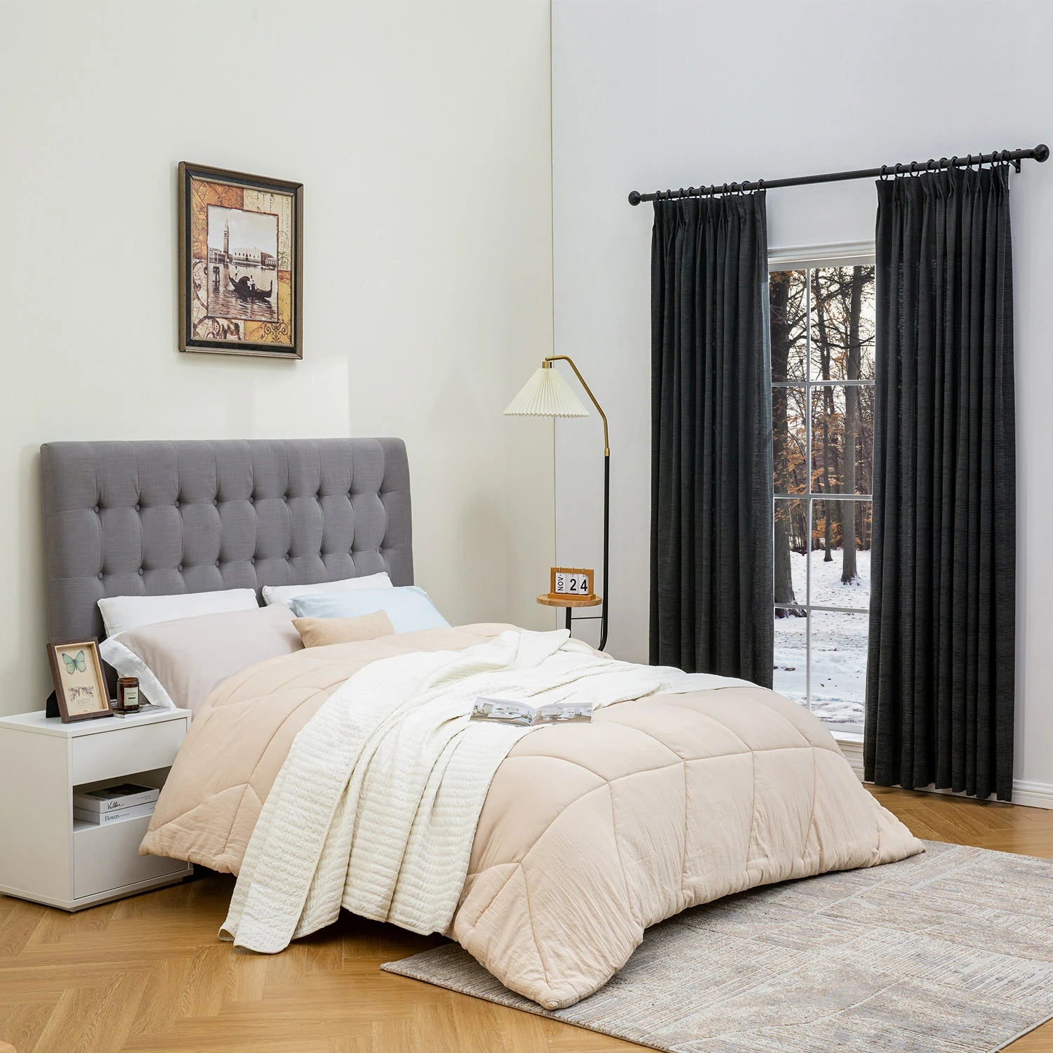 Bamboo Texture Cotton & Polyester Blend Drapery