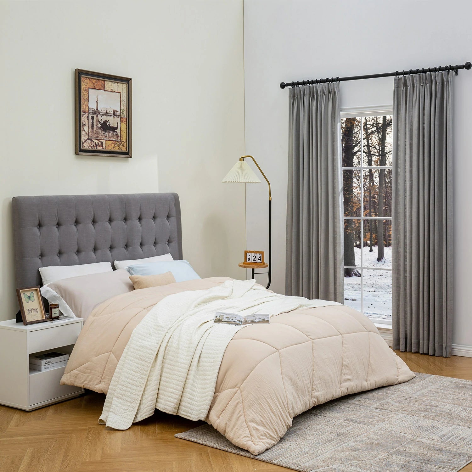 Bamboo Texture Cotton & Polyester Blend Drapery