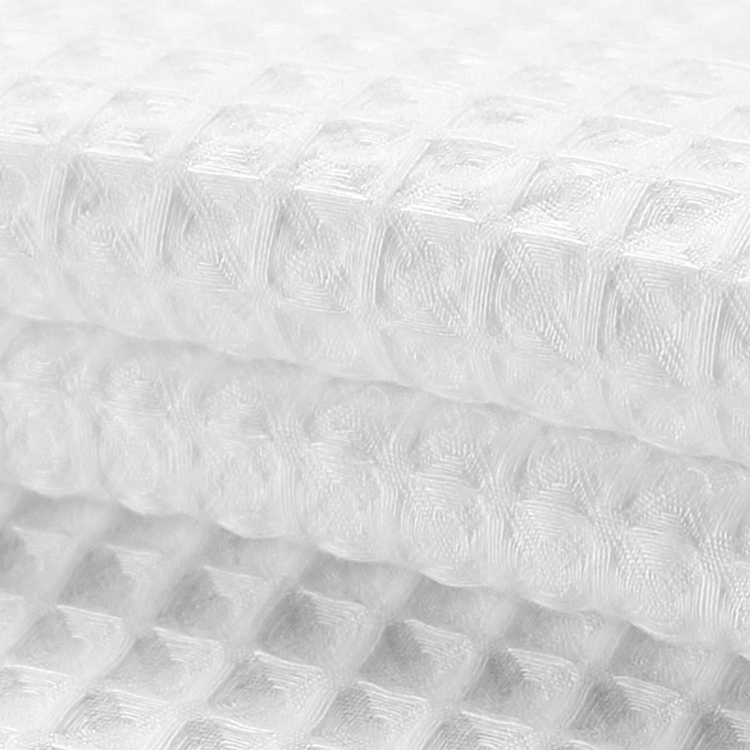 NESTEXTILES Waffle Weave Shower Curtain with Hooks