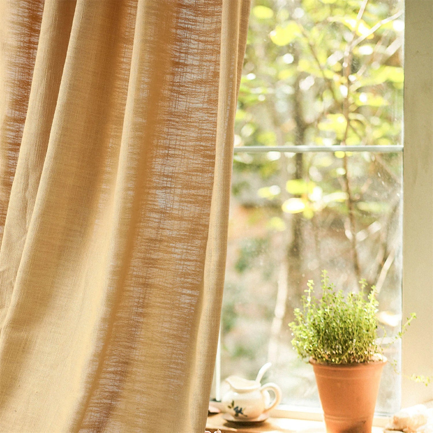 Linen Slub Texture  Linen & Polyester Blend Drapery
